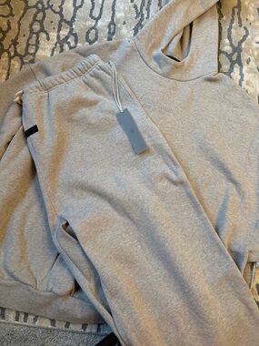 Essentials Light Heather Gray Hoodie & Jogger Set